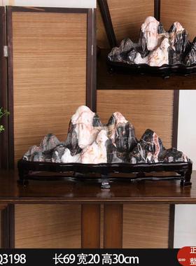 60cm办公室书柜摆件背有靠山装饰窗台山摆件吧台玄关摆件真石禅意
