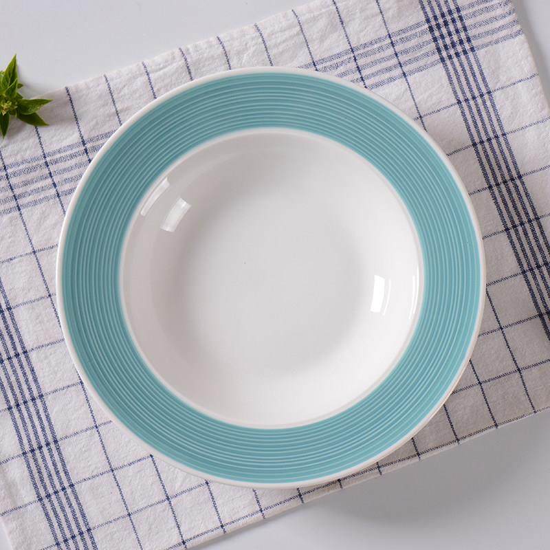 陶瓷草帽盘 深汤盘菜盘 中式圆盘 创意酒店饭店餐厅餐具,餐饮具,盘,淘宝优惠券,粉丝福利购,淘宝优惠卷