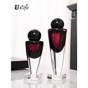 高端琉璃灯塔抽象摆件现代客厅样板间餐桌酒店桌面玄关摆设装饰品