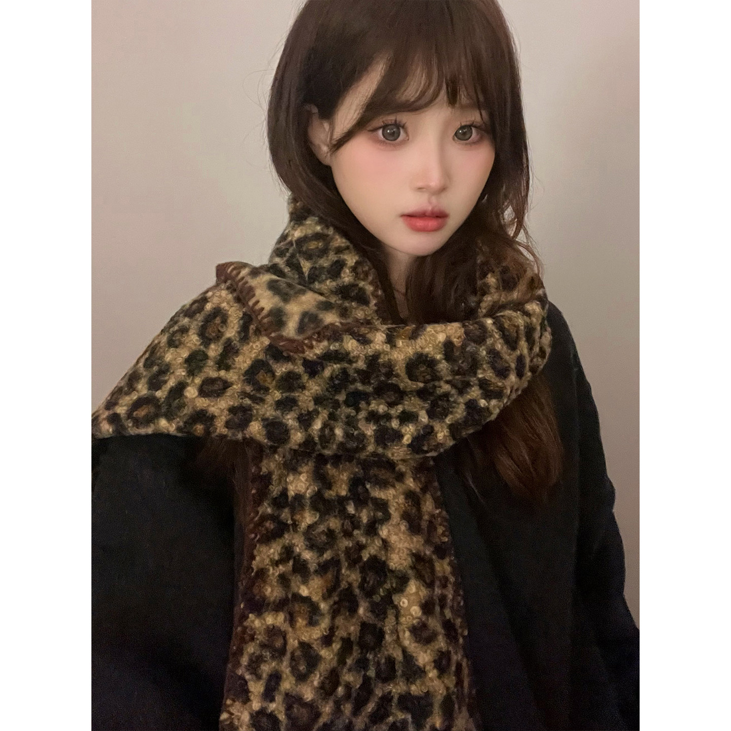 豹纹针织围巾女2025冬季新款复古高级感百搭加厚保暖围脖披肩两用,服饰配件/皮带/帽子/围巾,围巾/丝巾/披肩,淘宝优惠券,粉丝福利购,淘宝优惠卷