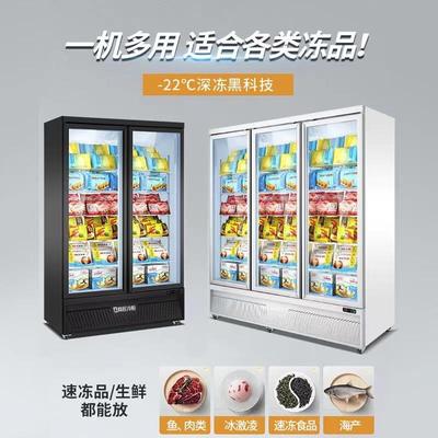 冷展示急柜商用速冻柜冻肉类展榴莲三冻门立式冰箱双门示92538低