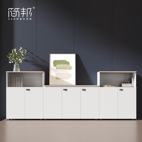 办公室落地矮柜会议室柜子茶水柜隔断办公桌侧柜置物复印机工作台