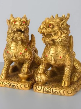 全铜麒麟家居开业礼品镇宅摆件
