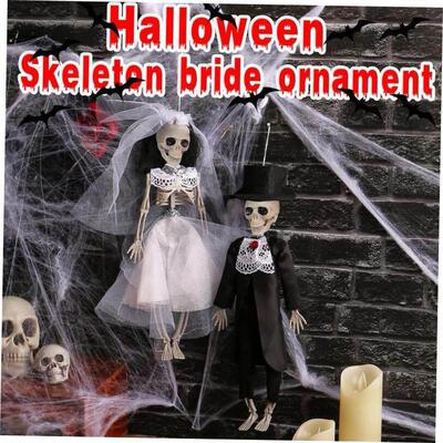 Halloween skeleton bride and groom hang party decorations