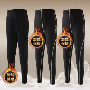儿童保暖运动裤男童秋冬季加绒加厚中大童内穿裤子篮球训练打底裤