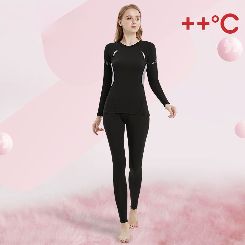 保暖内衣女秋冬季秋衣秋裤紧身速干衣运动瑜伽服加绒加厚打底套装