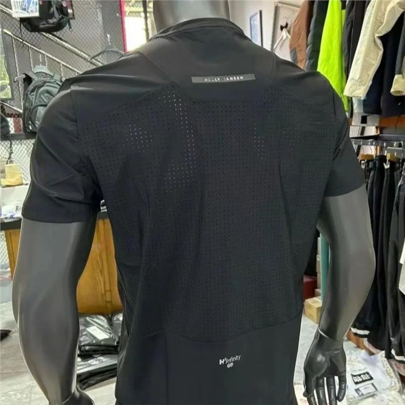 男女速干纯色运动短袖T恤2025夏季新款宽松透气穿搭网孔设计上衣