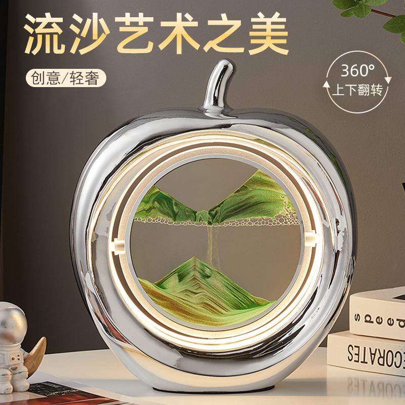 流沙画摆件客厅办公室装饰品3d立体艺术沙漏夜灯台灯创意解压礼物图片