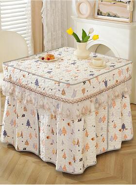 正方形烤火桌子罩套方桌 电炉罩桌布冬季加厚取暖被电烤炉烤火炉
