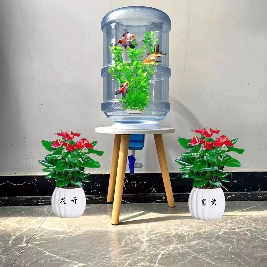 矿泉水桶改鱼缸家用养鱼神器客厅