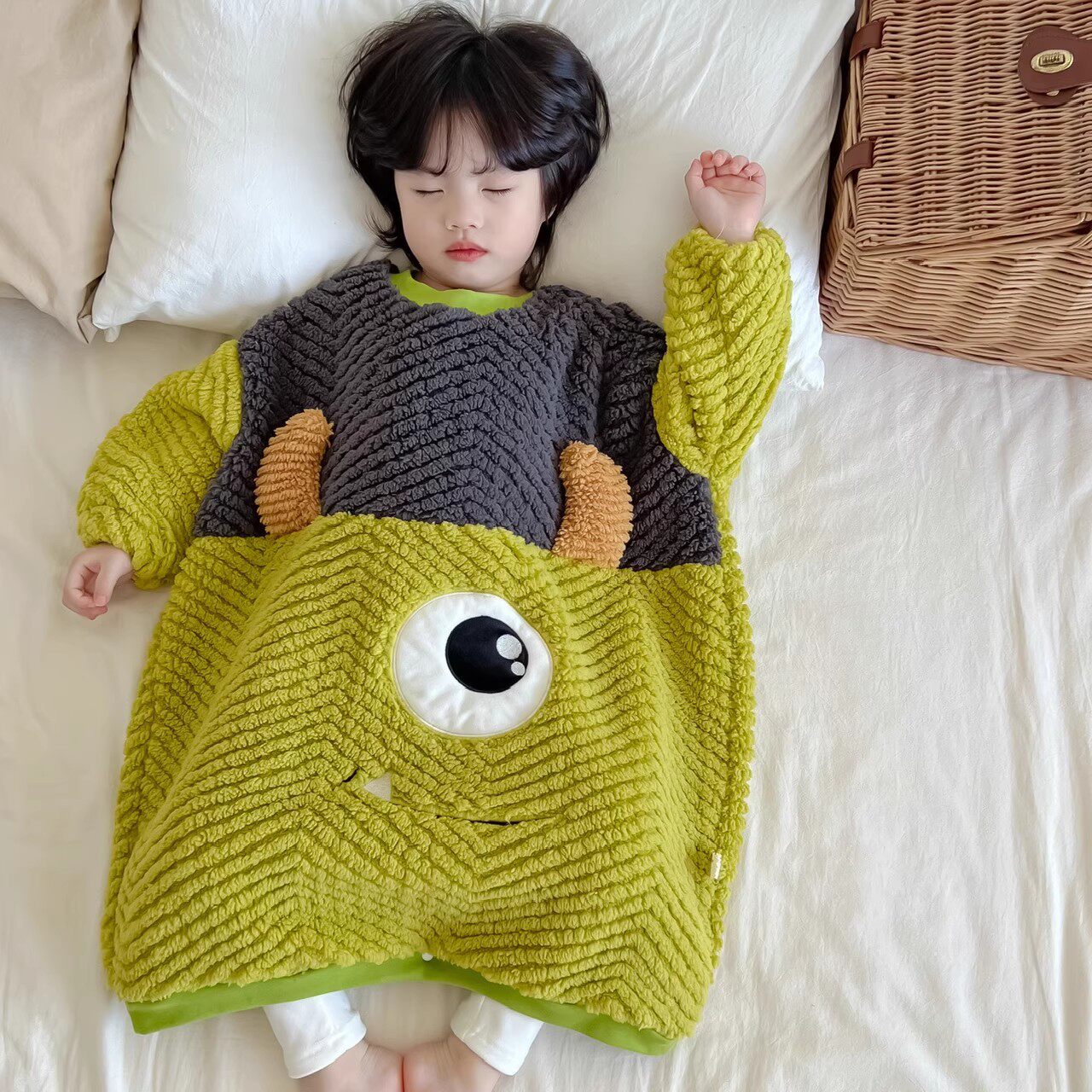 儿童法兰绒睡袋秋冬款宝宝婴儿