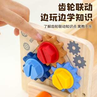 儿童拧百变维修螺母工具早教台木制玩具螺丝幼益智工具箱手提 拆装