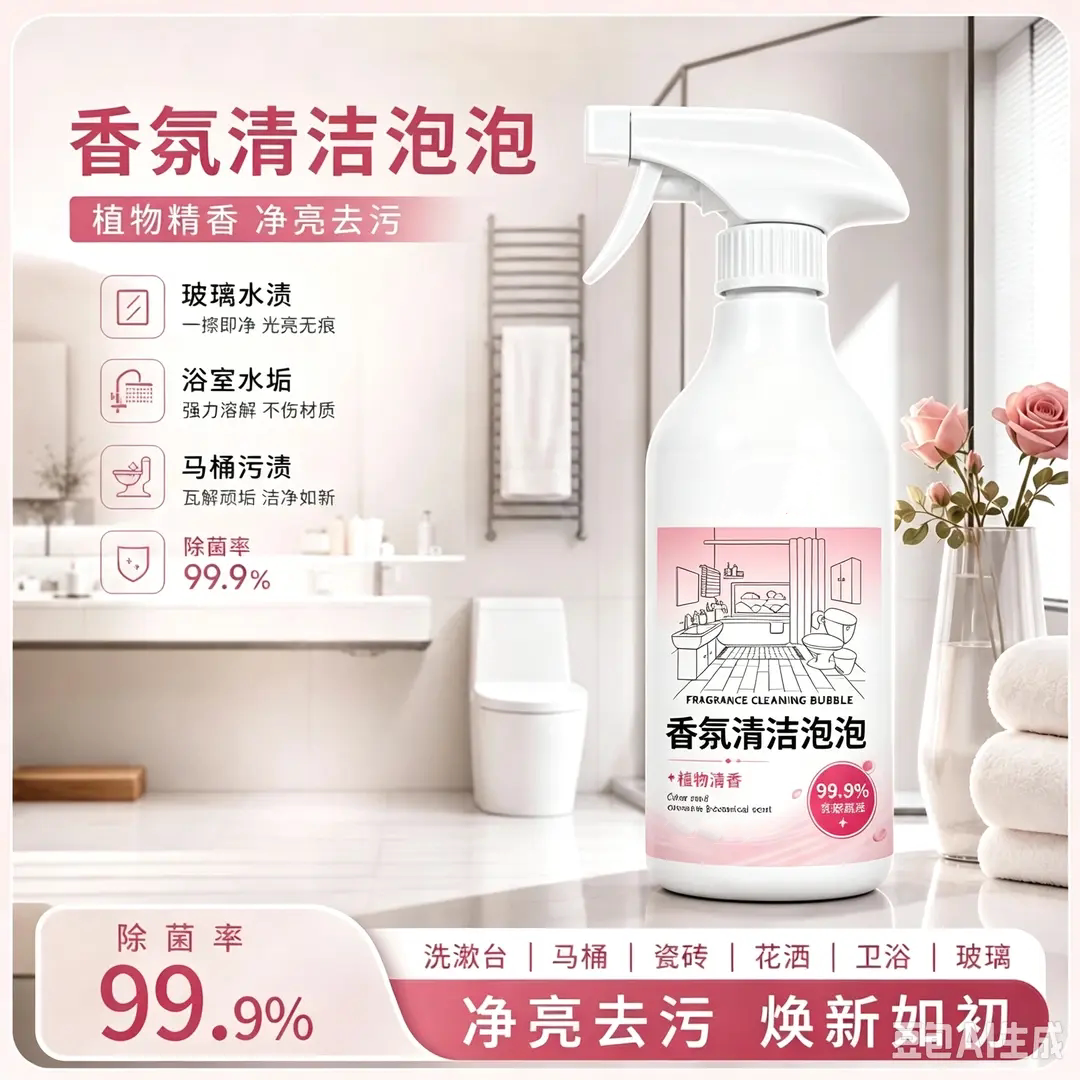 香氛清洁泡泡瓷砖花洒去污渍除垢