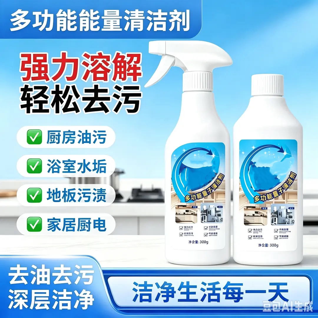 多功能量子清洁剂厨房浴室家电强力溶解轻松去污清新不刺鼻米贝德