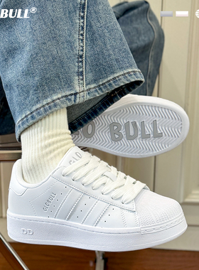 GLO BULL小白鞋女款2025新款贝壳鞋休闲鞋厚底板鞋小众潮鞋女鞋子