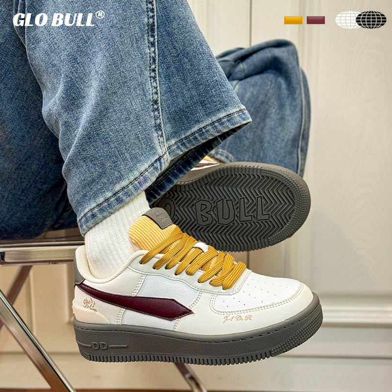 GLO BULL原创复古小众休闲板鞋情侣款2025新款秋季透气厚底增高鞋