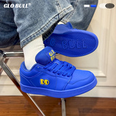 秋冬蓝色厚底板鞋 GLO 男女同款 2025新款 BULL面包鞋 百搭学生情侣鞋