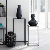 极简铁艺沙发边几高脚花盆架艺术品展示架组合墙边金属小方桌角几