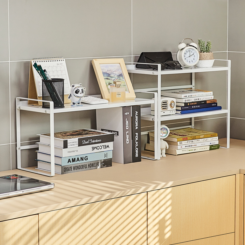 桌面置物架办公桌书桌双层收纳架家用卧室宿舍简易书架分层整理架