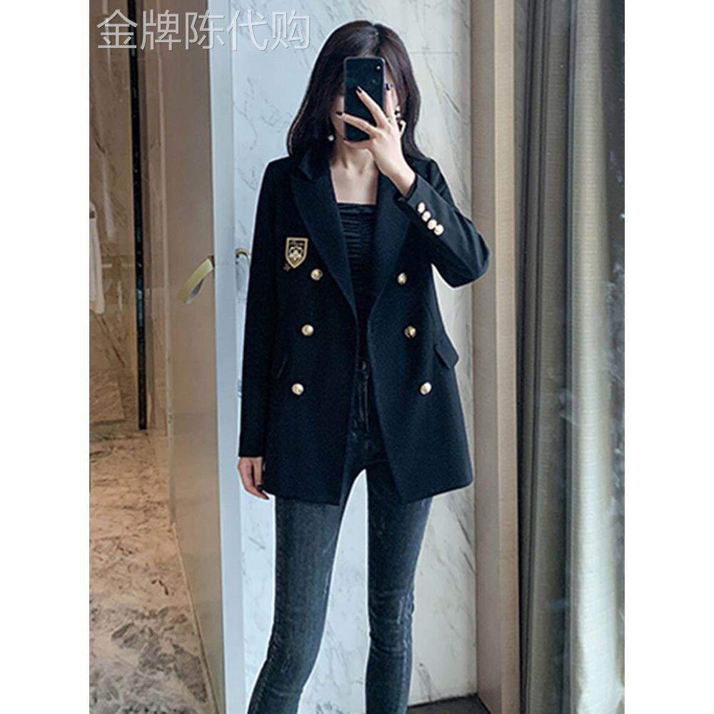 黑色西装外套女2025新款春秋薄款韩版英伦风短款休闲小西服上衣女