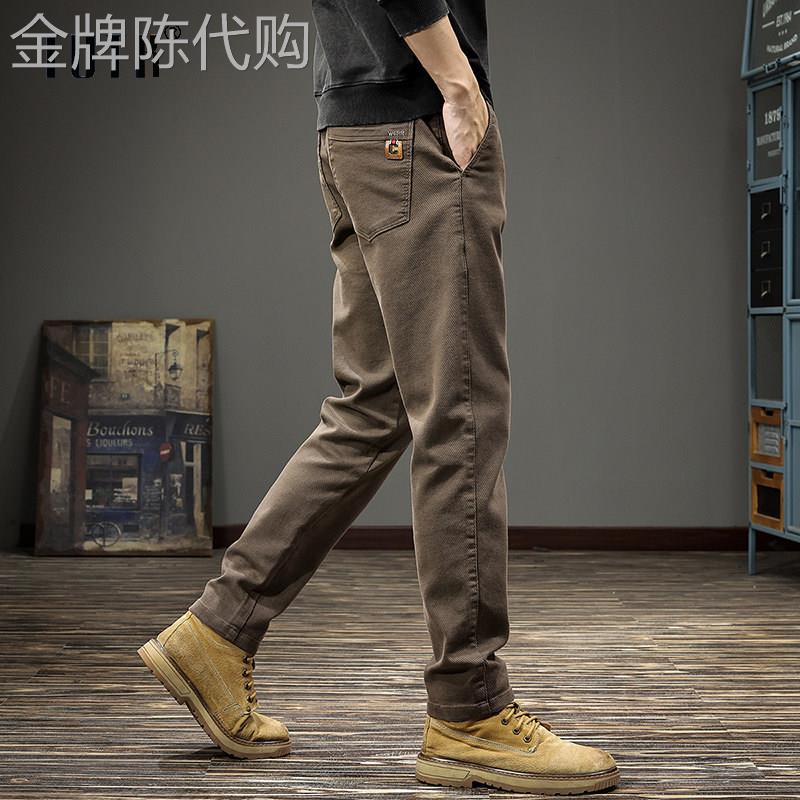 休闲裤男士春秋季2026新款潮牌修身弹力小脚西裤高级感直筒长裤子