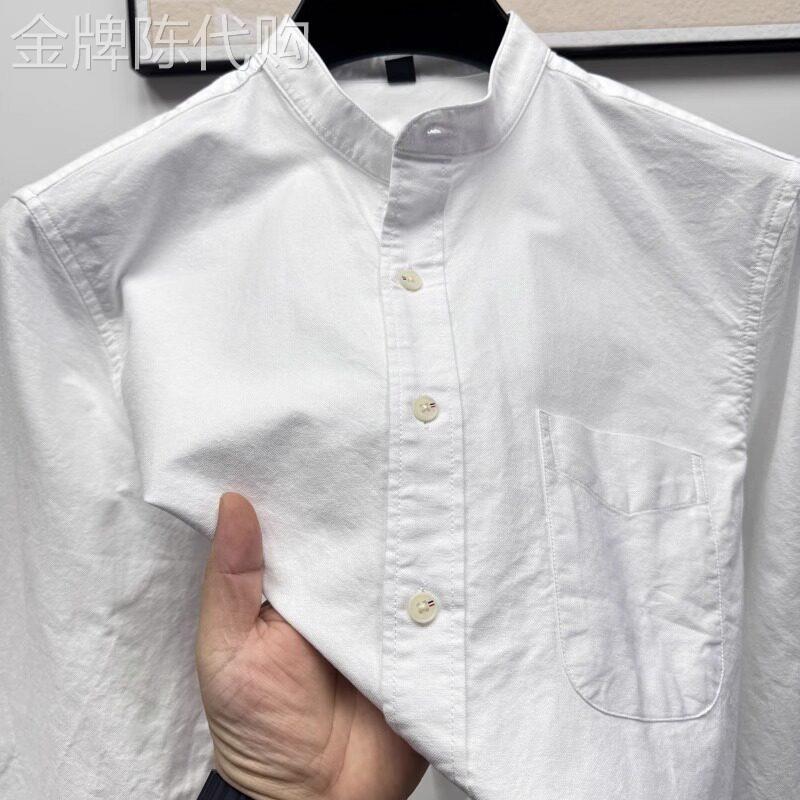 BOZZ BURY~品质不俗！牛津纺男士长袖衬衫中式小立领休闲纯棉衬衫