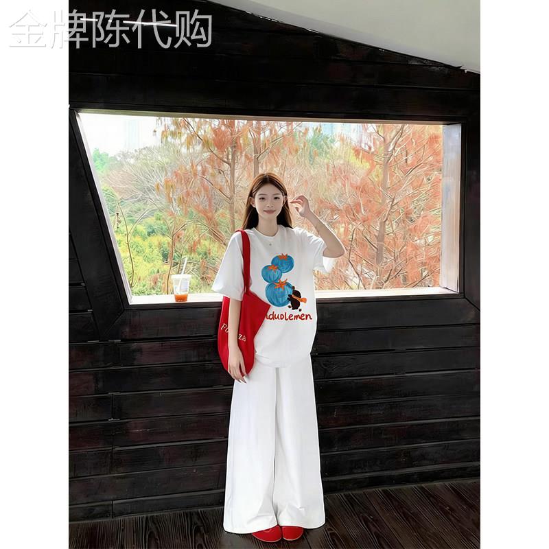 美式白色纯棉短袖T恤女2026夏季新款大码胖mm宽松显瘦半袖上衣潮