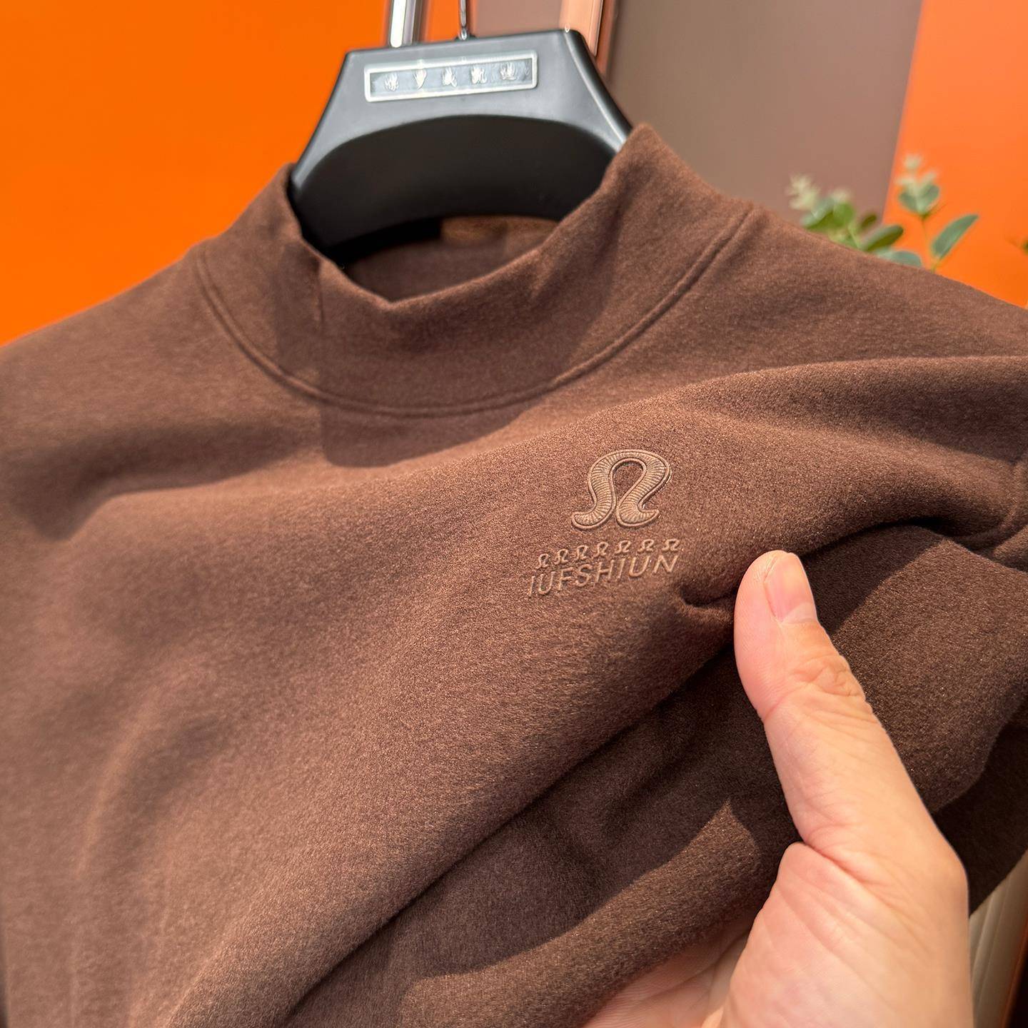 MAROLIO~柔软亲肤！双面德绒长袖上衣男秋冬季磨毛保暖裸感打底衫