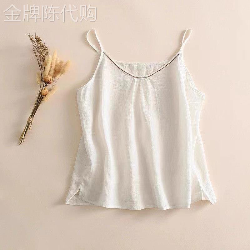 棉麻吊带背心女夏季薄款2026新款外穿大尺码无袖V领内搭打底衫上