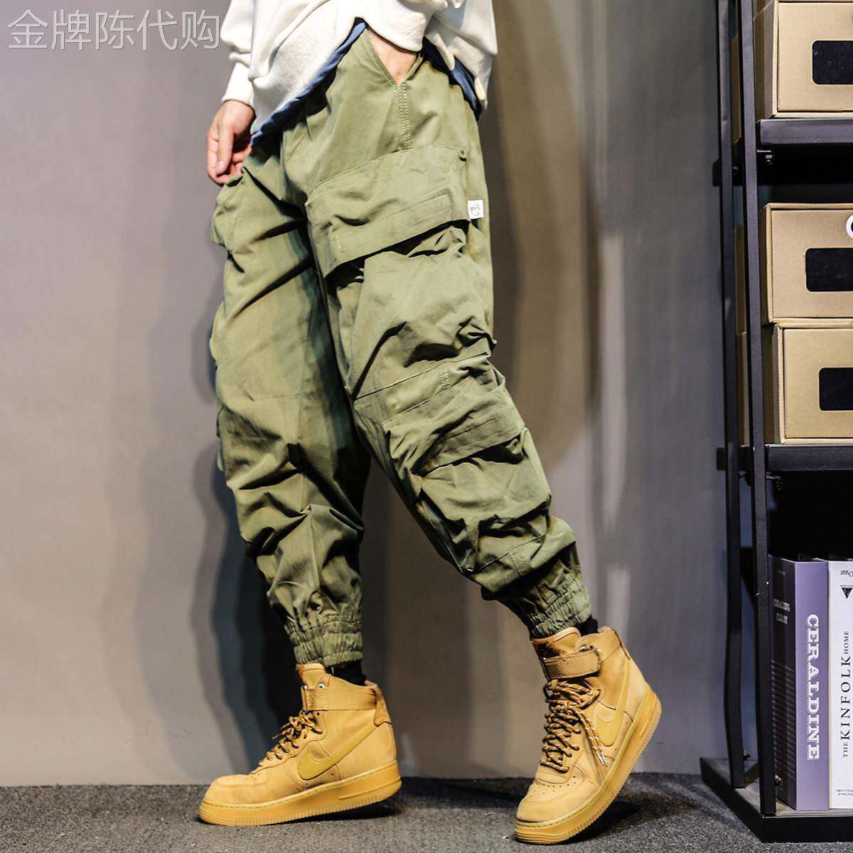 欧美『设计师』时尚设计！重磅推荐！复古大口袋束脚工装休闲裤男