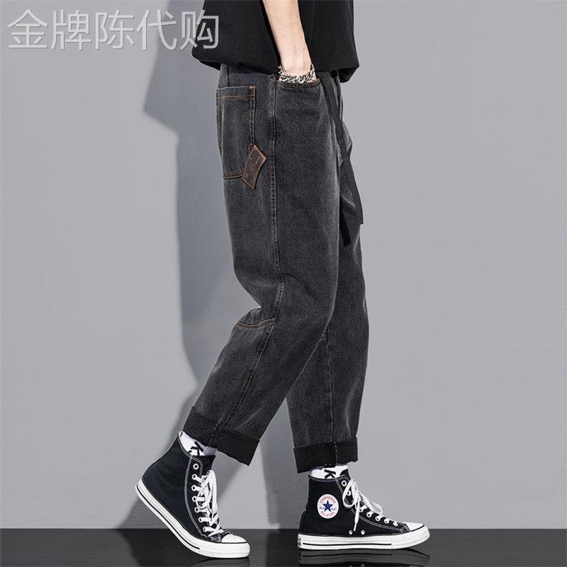 黑色牛仔裤男士新潮品牌2025春秋季新款宽松直筒工装裤美国覆古休