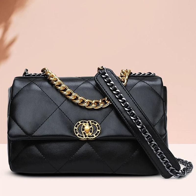 包包2023新款小香风菱格链条包真皮专柜名牌小包斜挎女包轻奢品牌