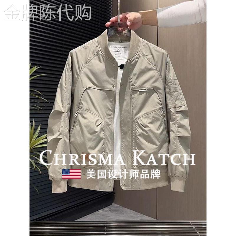出口美国Chrisma Katch~棒球服夹克春秋款时尚百搭休闲工装外套