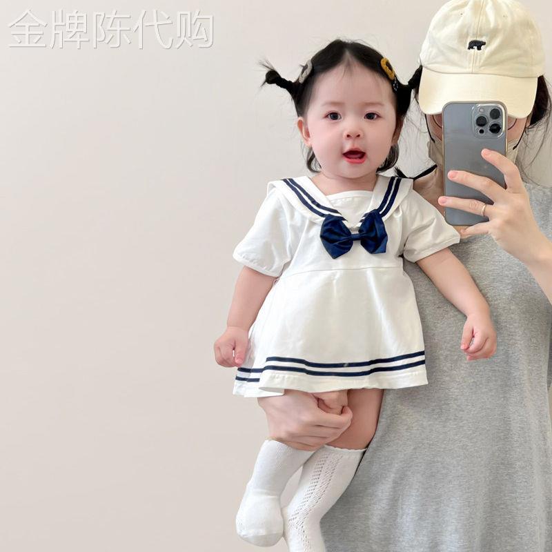 法国BADNUT女宝宝衣服夏季包屁衣婴儿洋派连身衣夏天薄款哈衣爬服