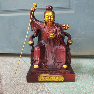 清罡雷祖铜像摆件铜黄铜仿古雷神坐像高30公分家居佛堂供奉