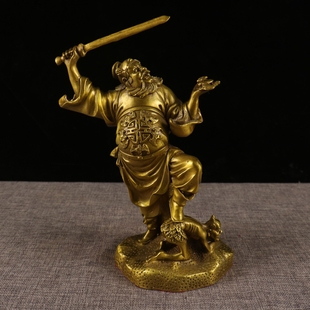 铜天师钟馗神像摆件伏魔招财镇宅驱邪福到眼前客厅办公室装饰品