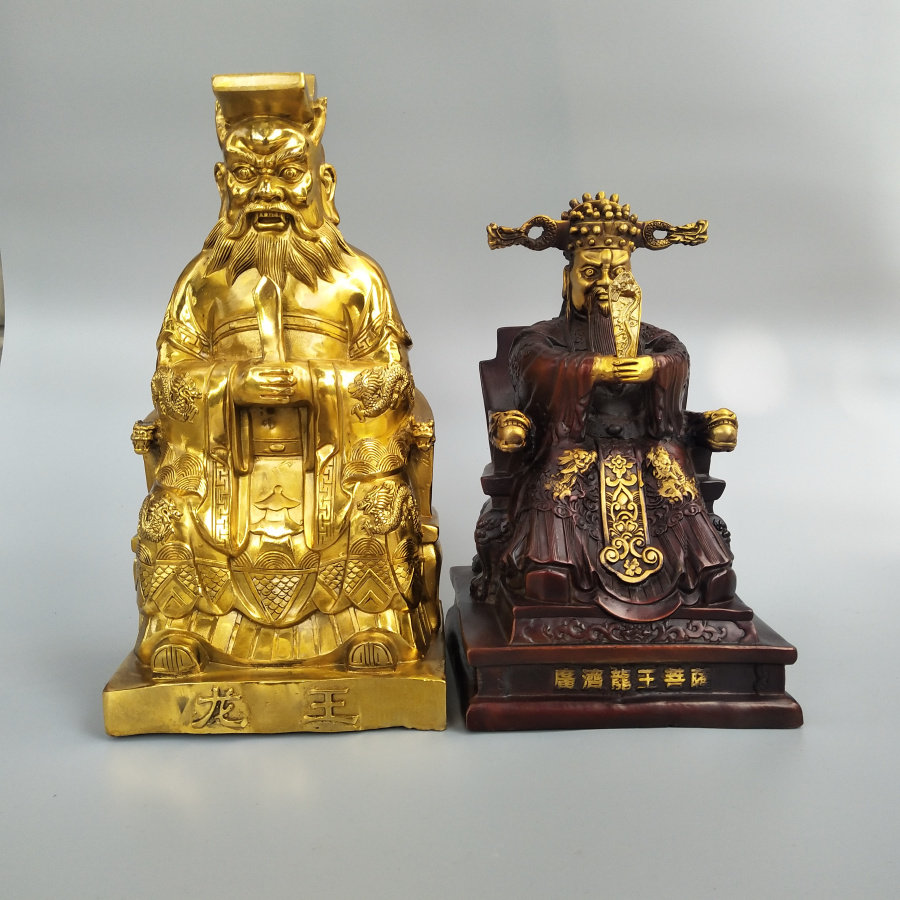 铜广济龙王菩萨铜像摆件东海龙王坐像家居供奉风水工艺品大小号