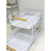 厨房碗碟沥水篮置物架橱柜抽屉式 放D碗水槽拉篮收纳架免安装 不生