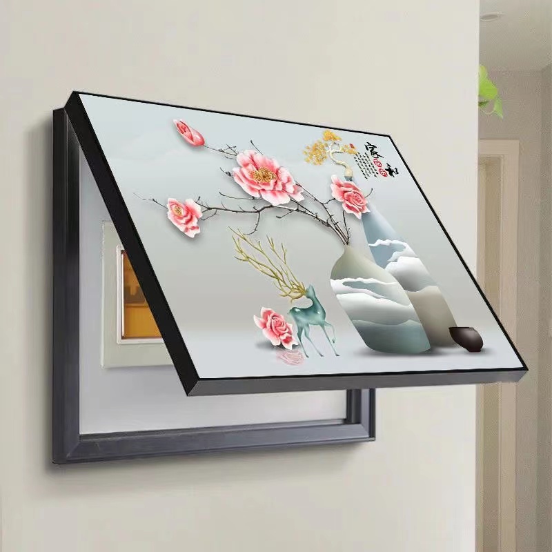 电表箱遮挡免打孔装饰画电闸箱盖板D64配电箱挂画电闸盒电表盒盖