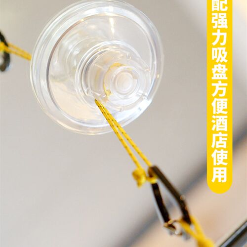 户外旅行住酒店晾衣n绳便携式室内宿舍免打孔一拉即紧固定挂钩晾