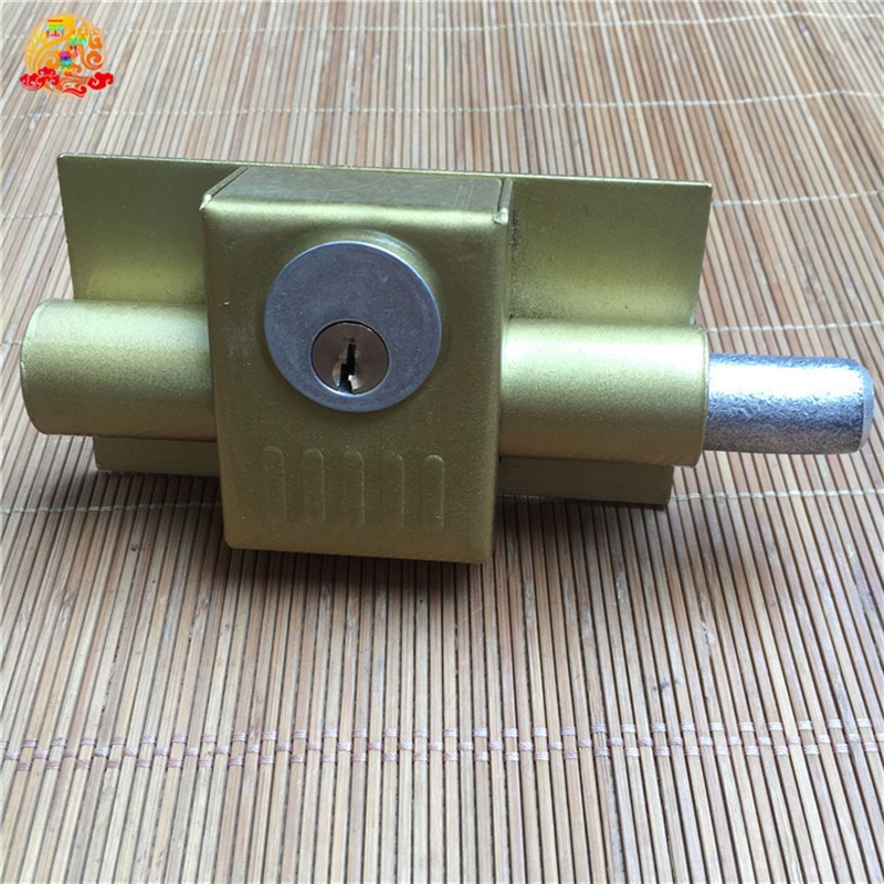 老式大门锁木门铁门双扇锁防盗锁仓库穿条锁插销铁V门锁栓门锁包