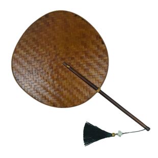 蒲扇 扇U子纳凉夏季 国风大漆竹编织团扇老式 双面汉服掌扇手工中式