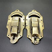 中式 锁扣拉手合页包角复古全 仿古b箱扣樟木箱子五金纯铜配件老式