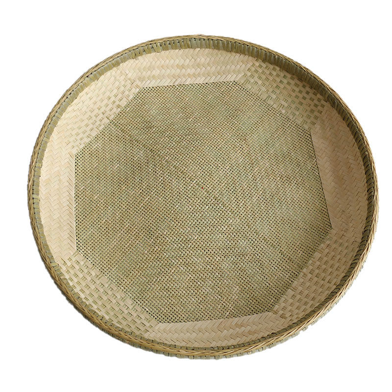 竹筛子 带孔竹筐竹 工艺品 有孔竹编米筛K 筛芝麻茶叶干货竹子制