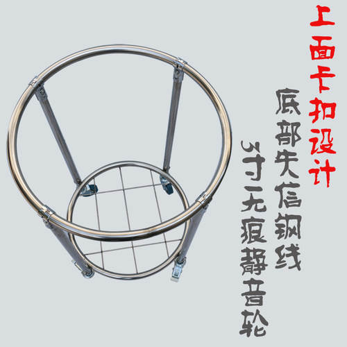 圆形布草车不锈钢服务车垃圾回收车收集车酒店宾S馆客房保洁手推