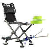 全地形钓椅可躺式 铝合金野钓椅登子E轻便携多功能折叠可调节躺后
