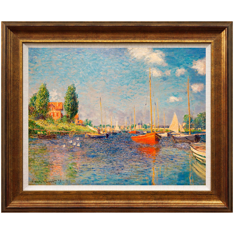 红帆船 莫奈版画法国风景油画美式欧式I客厅餐厅卧室装饰画有框画,家居饰品,油画,淘宝优惠券,粉丝福利购,淘宝优惠卷