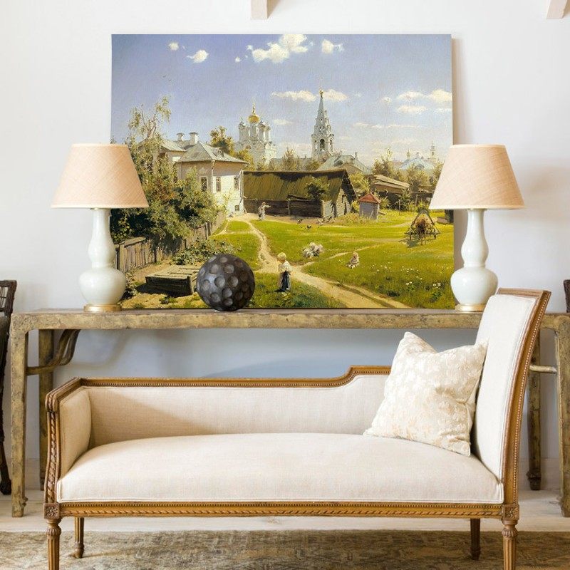 莫斯科庭院 波列诺夫 美式乡村风景油H画沙发背景墙客厅挂画装饰,家居饰品,现代装饰画,淘宝优惠券,粉丝福利购,淘宝优惠卷