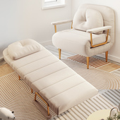 申亚沙发床折叠两用小户型客厅网红款 云朵懒人沙发奶油风 单人法式