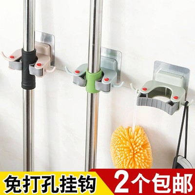 墙夹卫生间拖把架壁挂墙上挂壁寝室卡夹整理架拖布单个粘贴客厅固